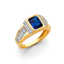 Load image into Gallery viewer, 14K Two Tone Gold Men&#39;s Rectangle CZ Ring