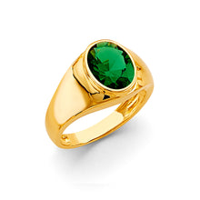 Load image into Gallery viewer, 14K Yellow Gold CZ Men&#39;s Ring