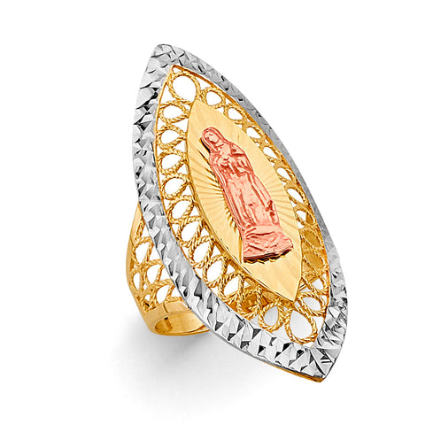 14K Tri Color Gold Guadalupe Ring