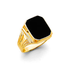 Load image into Gallery viewer, 14K Yellow Gold Square Onyx Men&#39;s Ring