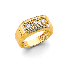 Load image into Gallery viewer, 14K Two Tone Gold CZ Men&#39;s Ring