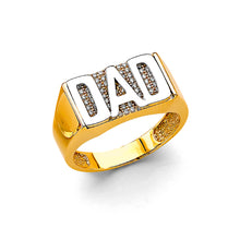 Load image into Gallery viewer, 14K Two Tone Gold CZ Dad Men&#39;s Ring