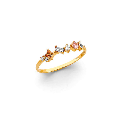 14K Yellow Gold Fancy CZ Ring
