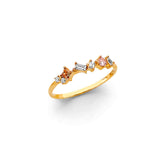 14K Yellow Gold Fancy CZ Ring