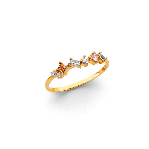 14K Yellow Gold Fancy CZ Ring