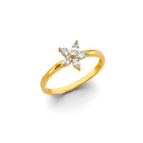 14K Yellow Gold CZ Flower Ring