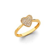 Load image into Gallery viewer, 14K Yellow Gold CZ Single Heart Ring