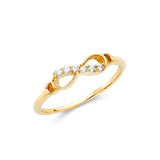 14K Yellow Gold CZ Infinity Ring