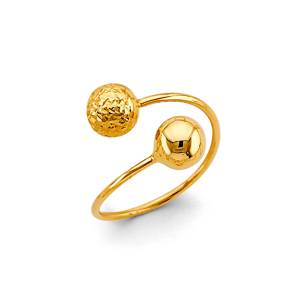 14K Yellow Gold Balls Ring