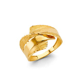 14K Yellow Gold Curved Fancy Ladies Ring