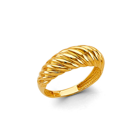 14K Yellow Gold Shrimp Dome Ring