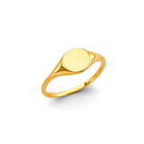 14K Yellow Gold Round Signet Ring