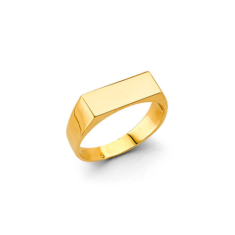 14K Yellow Gold Rectangle Signet Ring