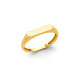 14K Yellow Gold Thin Rectangle Signet Ring