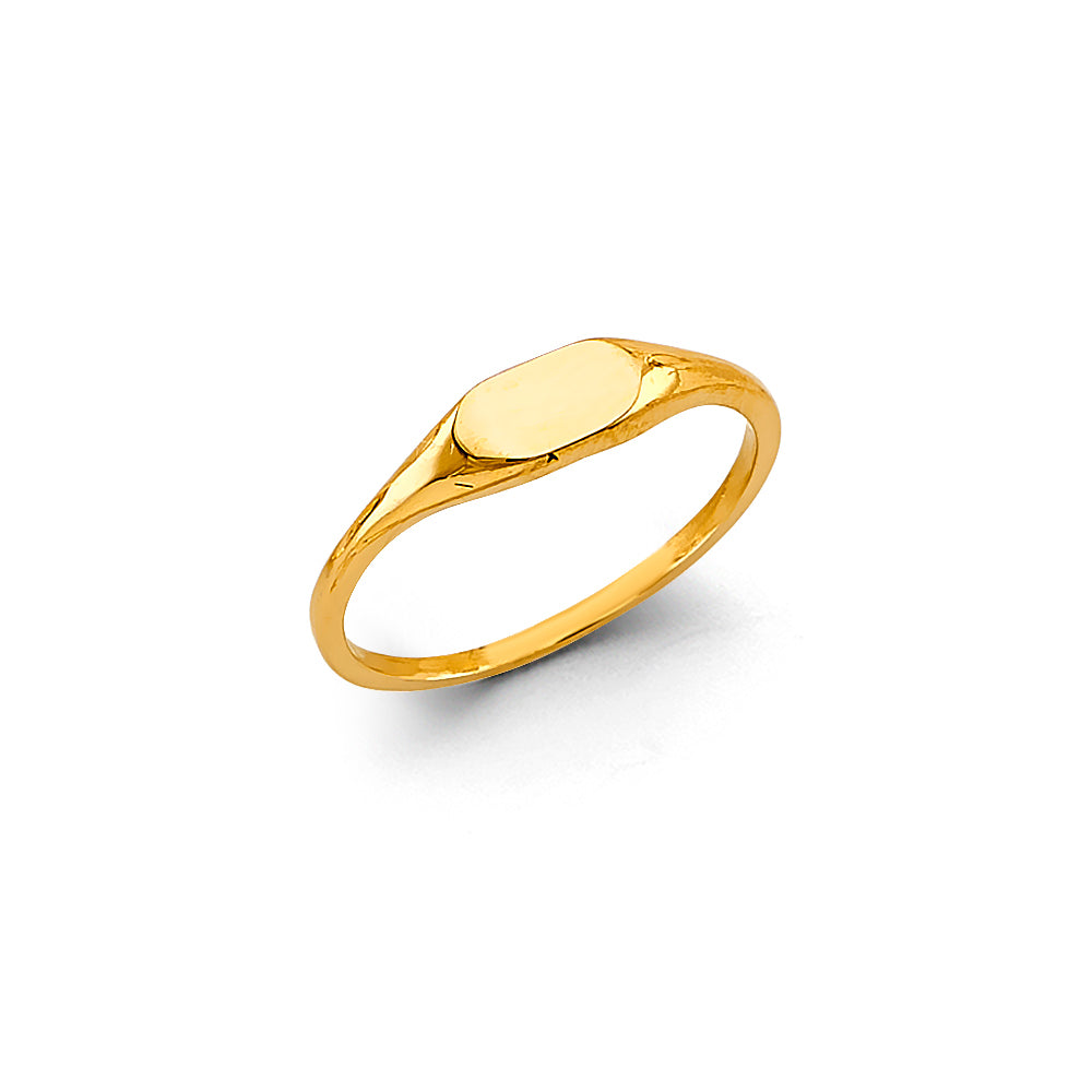 14K Yellow Gold Oval Signet Ring