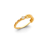 14K Yellow Gold CZ Belt Ladies Ring