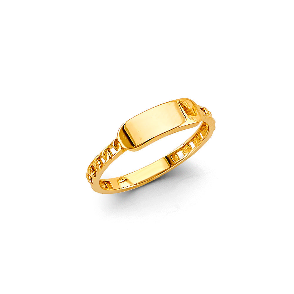 14K Yellow Gold Bar Ladies Ring