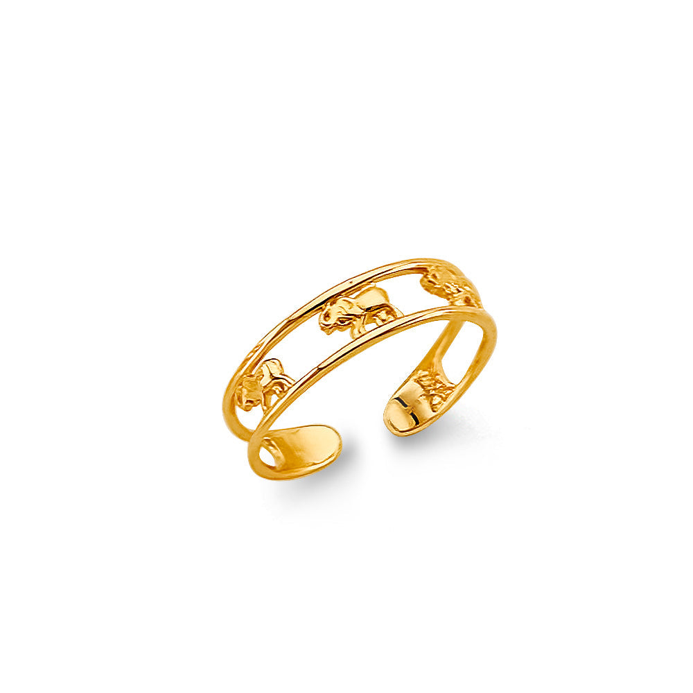 14K Yellow Gold Elephant Toe Ring