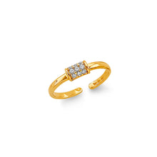 Load image into Gallery viewer, 14K Two Tone Gold CZ Toe Ring