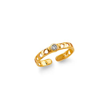 Load image into Gallery viewer, 14K Yellow Gold CZ Heart Toe Ring