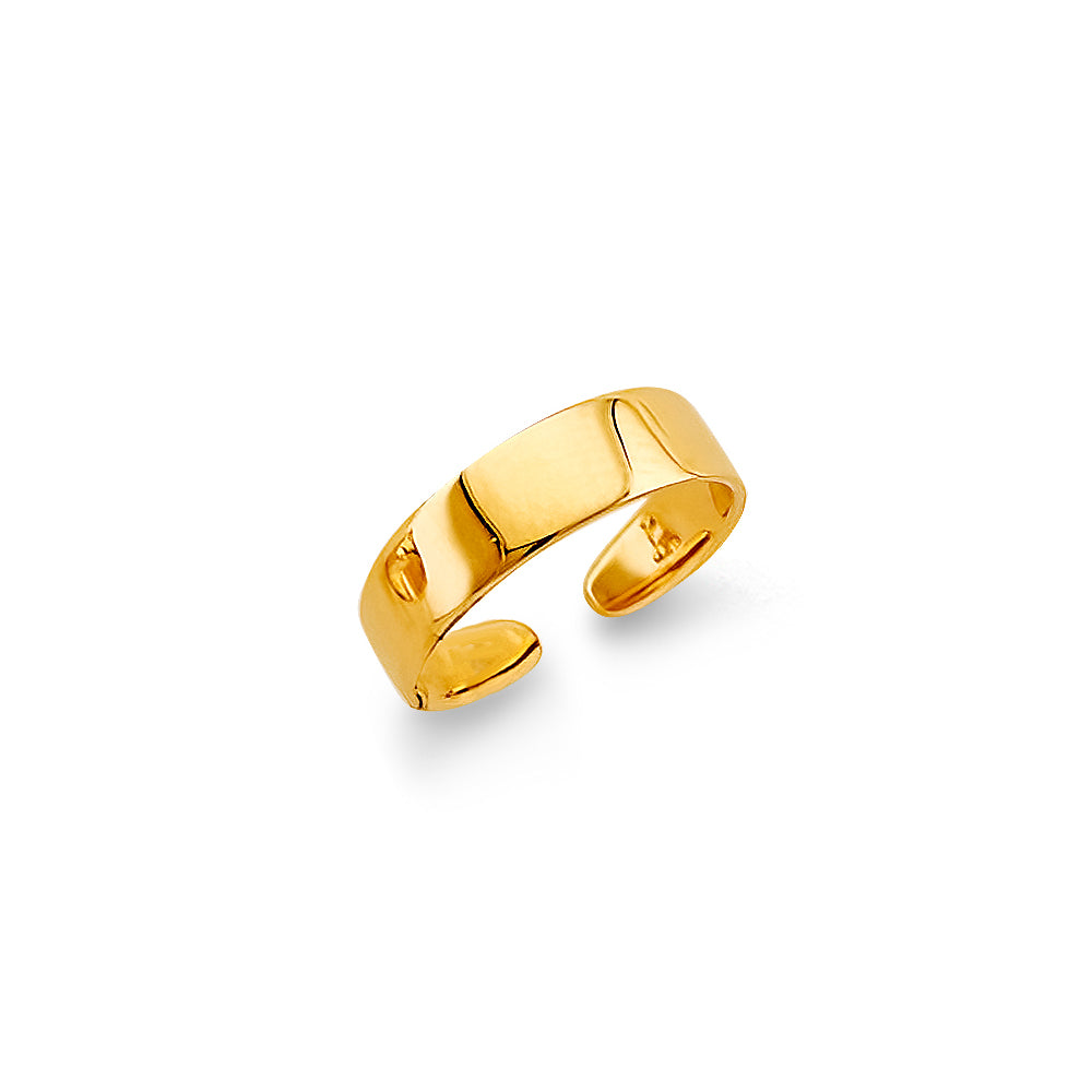 14K Yellow Gold Plain Toe Ring