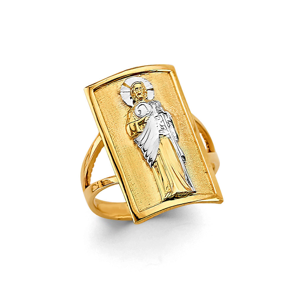 14K Two Tone Gold St. Jude Ring