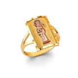 14K Two Tone Gold Santa Muerte Ring