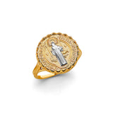 14K Two Tone Gold Round San Benito Ring