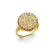 Load image into Gallery viewer, 14K Yellow Gold Calendario Azteca Ring