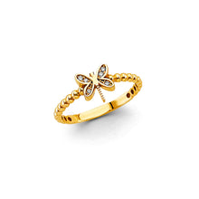 Load image into Gallery viewer, 14K Yellow Gold CZ Dragonfly Ring