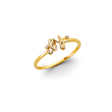 Load image into Gallery viewer, 14K Yellow Gold I L Y CZ Ring