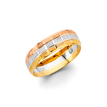 Load image into Gallery viewer, 14K Tri Color Gold Men&#39;s Wedding Band