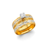 14K Two Tone Gold CZ Ladies Wedding Ring--Wedding Band and Engagement Ring is sold Seperatly