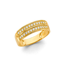 Load image into Gallery viewer, 14K Yellow Gold Men&#39;s CZ Wedding Band And Trio Set