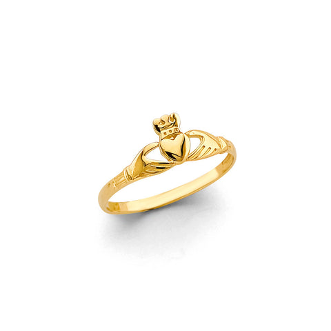 14K Yellow Gold Claddagh Ring