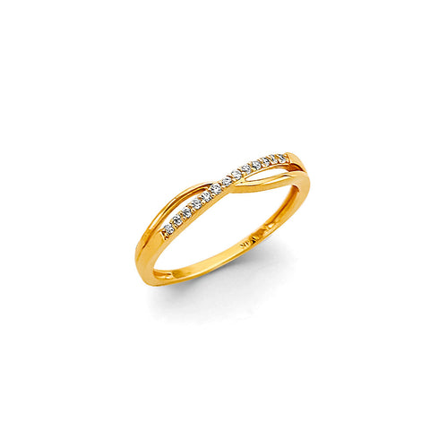 14K Yellow Gold Babies CZ Ring