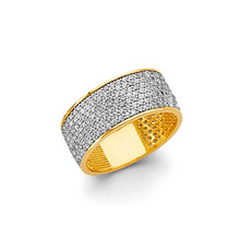 Load image into Gallery viewer, 14K Two Tone Gold Micro Pave Ladies CZ Ring