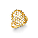 14K Yellow Gold Net Fancy CZ Ring