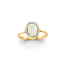 Load image into Gallery viewer, 14K Yellow Gold CZ Oval Opal Ring Or Set