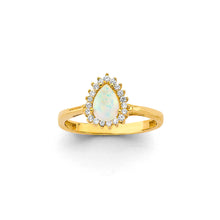 Load image into Gallery viewer, 14K Yellow Gold CZ Drop Opal Ring Or Set