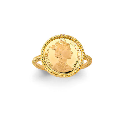 14K Yellow Gold Queen Elizabeth Ring Or Set