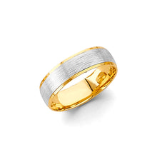 Load image into Gallery viewer, 14K Two Tone Gold 6mm Sand Polish Wedding Band