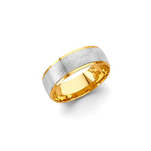 Load image into Gallery viewer, 14K Two Tone Gold Sand Polish 6mm Wedding Band