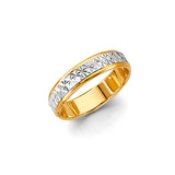 14K Two Tone Gold 5mm DC Wedding Band