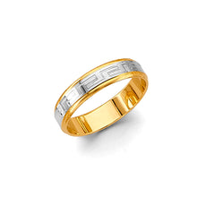 Load image into Gallery viewer, 14K Two Tone Gold 5mm Greek Design Wedding Band