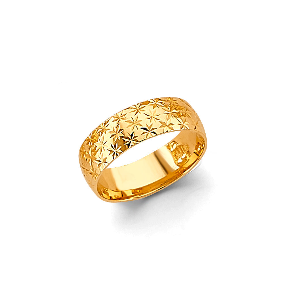 14K Yellow Gold Round 6mm DC Wedding Band