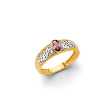 Load image into Gallery viewer, 14K Two Tone Gold CZ Oval Ring