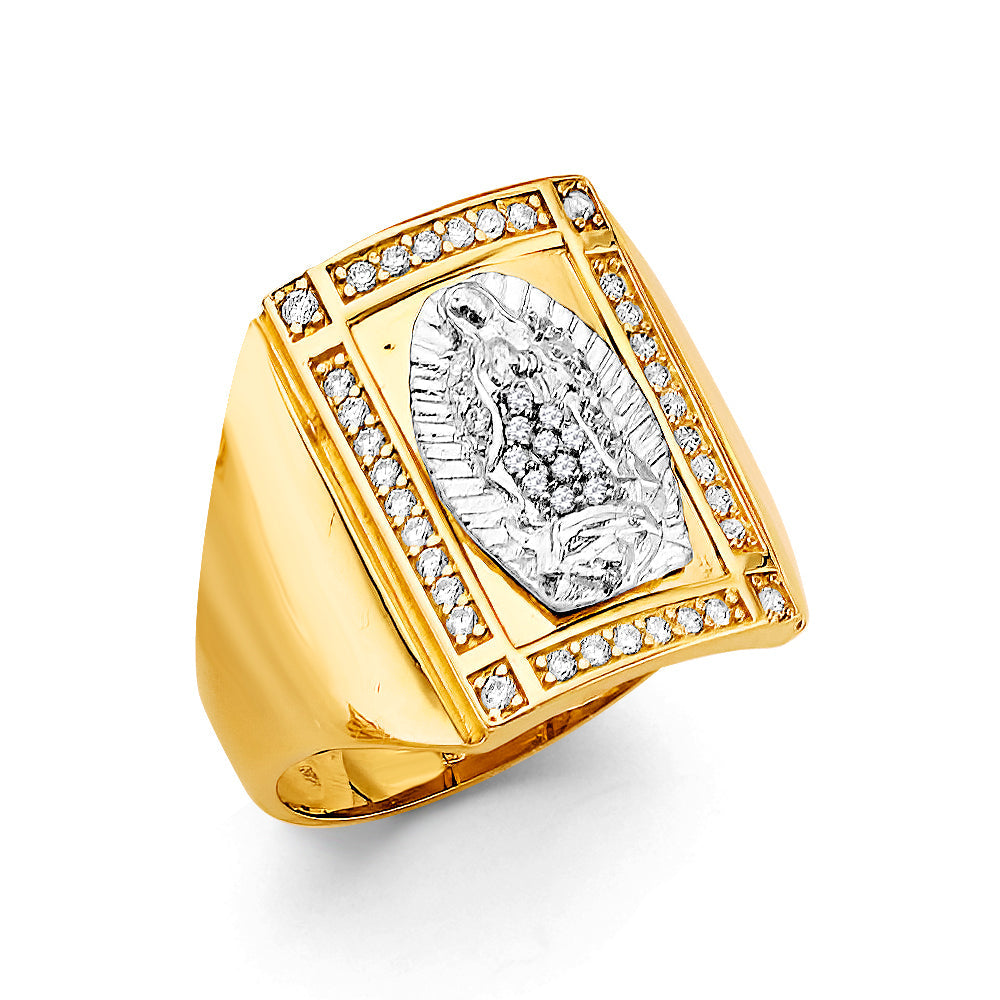 14K Two Tone Gold CZ St. Jude Men's Ring