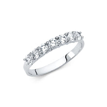 Load image into Gallery viewer, 14K White Gold CZ Wedding Band