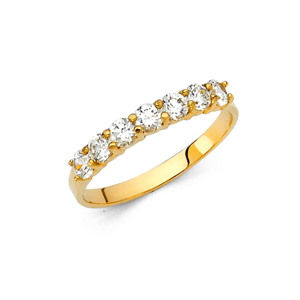 14K Yellow Gold CZ Wedding Band